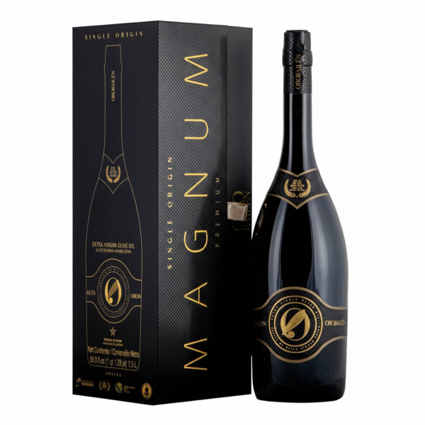 Aceite de oliva virgen extra Oro Bailén Picual en una elegante botella de 1,5 litros