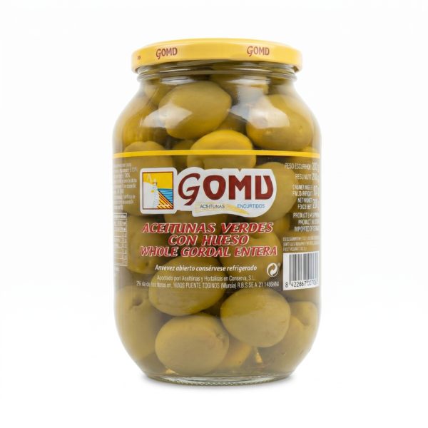 Frasco de aceitunas gordal