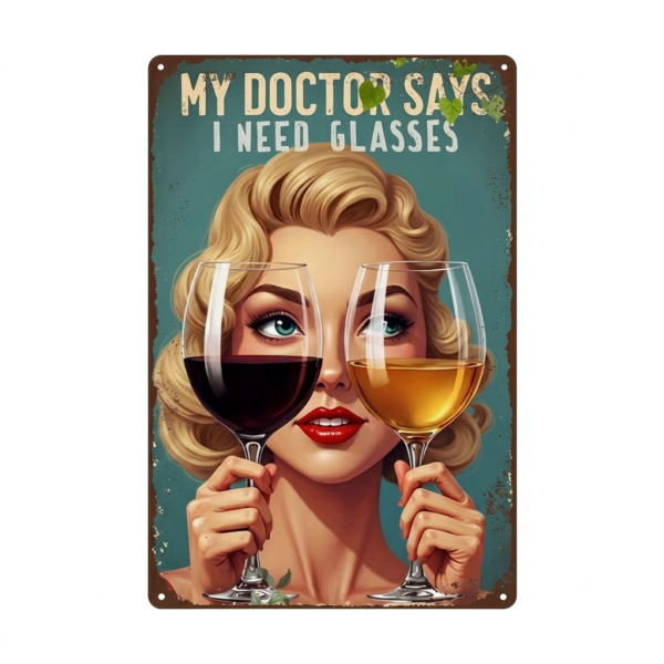 Letrero retro de madera para amantes del vino - 20×15