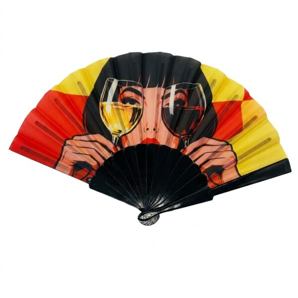 Abanico Pop-Art "Gafas de Vino" – El Accesorio Definitivo del Winelover